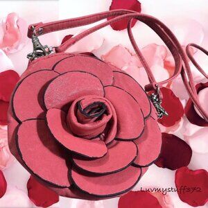 3/$30 or FREE with Purchase over$40 Cute Rose Crossbody Faux Leather Purse